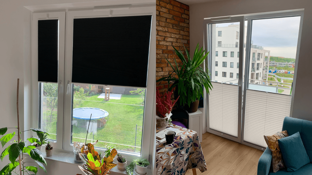 Zamontowane plisy w oknach