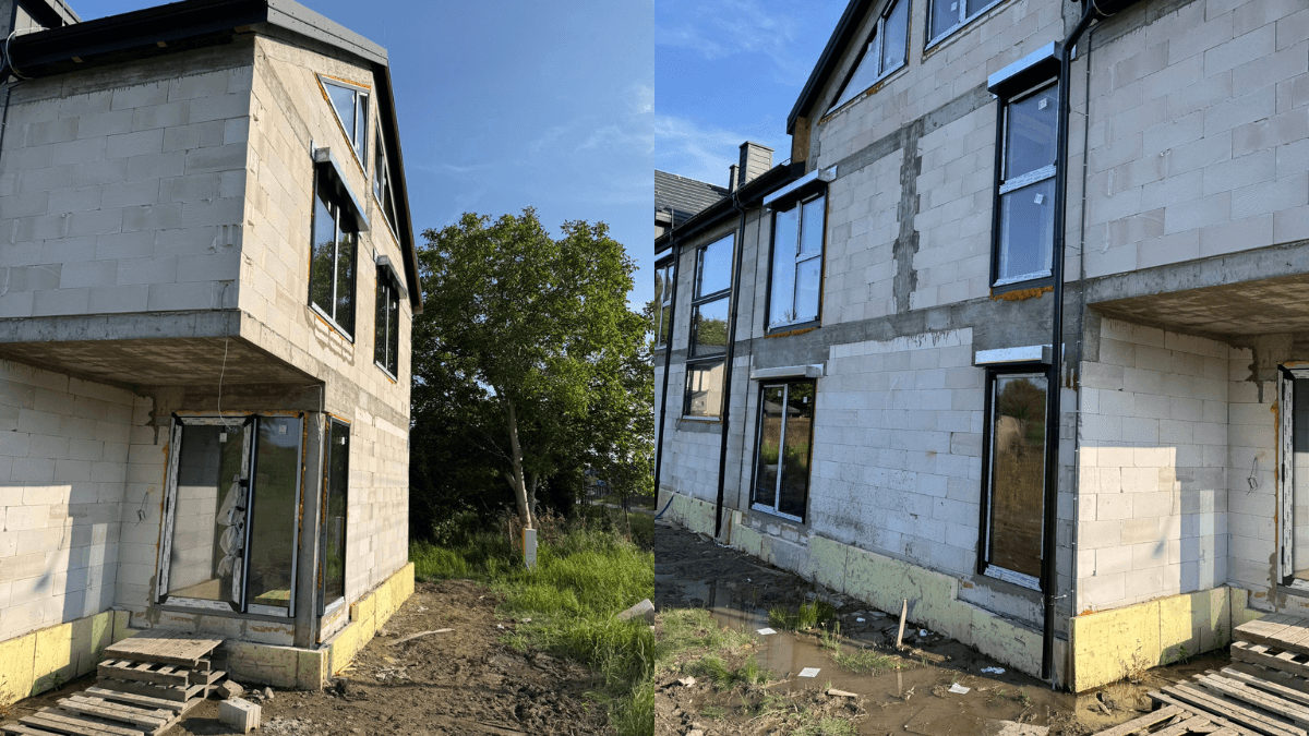 Rolety zewnętrzne zamontowane podczas budowy domu